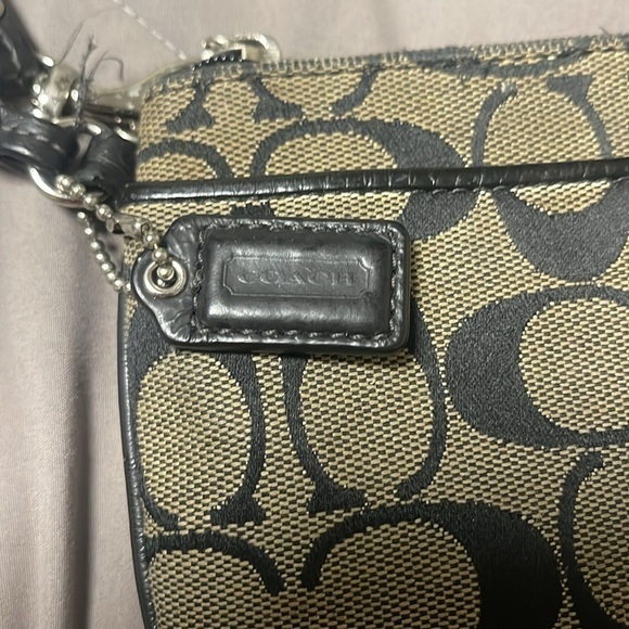 Coach Vintage Large Logo Black Brown Wristlet Y2K - Picture 3 of 7